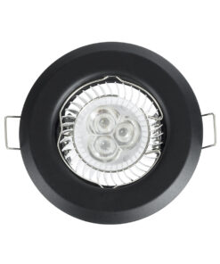 GloboStar® DELTA 77808 Χωνευτό Στρόγγυλο Σποτ Οροφής για Λάμπα MR16 με Βάση GU5.3 ή GU10 - IP20 - Μεταλλικό - Φ83 x Υ31mm - Μαύρο - 5 Χρόνια Εγγύηση 12 77808 5