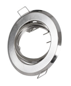 GloboStar® GLOBOSTAR® RAFY 77816 Χωνευτή Κινούμενη Βάση για Σποτ MR16 με Ντουί GU10/GU5.3 IP20 - Νίκελ Βούρτσας - Μ9.2 x Π9.2 x Υ3.1cm / Q7cm