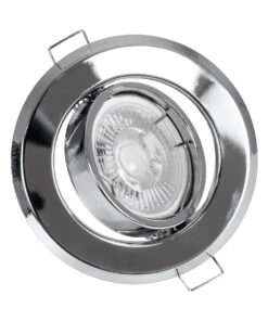 GLOBOSTAR® RAFY 77817 Χωνευτή Κινούμενη Βάση για Σποτ MR16 με Ντουί GU10/GU5.3 IP20 - Νίκελ Χρώμιο - Μ9.2 x Π9.2 x Υ3.1cm / Q7cm 16 77817 7