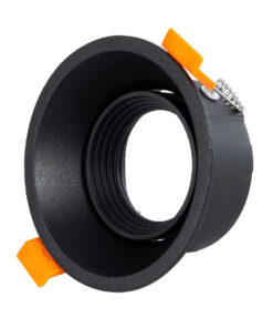 GloboStar® GLOBOSTAR® ALPHA 77831 Χωνευτή Κινούμενη Βάση για Σποτ MR16 με Ντουί GU10/GU5.3 IP20 - Μαύρο Ματ - Μ9.4 x Π9.4 x Υ4.2cm / Q8.3cm