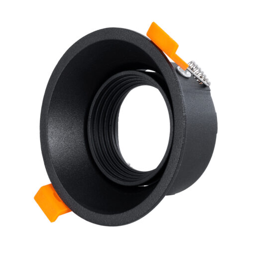GloboStar® GLOBOSTAR® ALPHA 77831 Χωνευτή Κινούμενη Βάση για Σποτ MR16 με Ντουί GU10/GU5.3 IP20 - Μαύρο Ματ - Μ9.4 x Π9.4 x Υ4.2cm / Q8.3cm