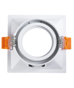 GloboStar® ALPHA 77832 Χωνευτό Κινούμενο Τετράγωνο Σποτ Οροφής για Λάμπα MR16/GU10 - IP20 - Χυτό Αλουμίνιο - Μ9 x Π9 x Υ4.5cm - Λευκό - 5 Χρόνια Εγγύηση 12 77832 4