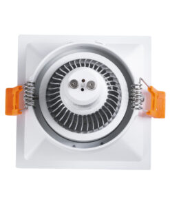 GloboStar® ALPHA 77832 Χωνευτό Κινούμενο Τετράγωνο Σποτ Οροφής για Λάμπα MR16/GU10 - IP20 - Χυτό Αλουμίνιο - Μ9 x Π9 x Υ4.5cm - Λευκό - 5 Χρόνια Εγγύηση 13 77832 5