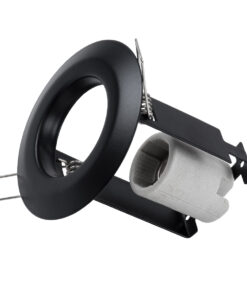 GloboStar® GloboStar® ALIBA 77841 Χωνευτή Στρογγυλή Μεταλλική Βάση Μπετού για Λάμπα R50 με Ντουί E14 AC 220-240V IP20 Φ9.2 x Υ9.5cm - Μαύρη - 5 Years Warranty