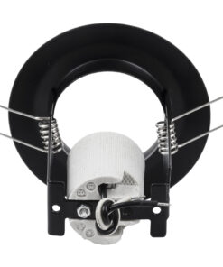 GloboStar® ALIBA 77841 Χωνευτή Στρογγυλή Μεταλλική Βάση Μπετού για Λάμπα R50 με Ντουί E14 AC 220-240V IP20 Φ9.2 x Υ9.5cm - Μαύρη - 5 Years Warranty 9 77841 4