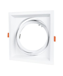 GloboStar® VITA 77852 Χωνευτό Κινούμενο Τετράγωνο Σποτ Οροφής για Λάμπα AR111 - IP20 - Χυτό Αλουμίνιο - Μ18 x Π18 x Υ4.5cm - Λευκό - 5 Χρόνια Εγγύηση 11 77852 3