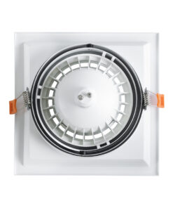 GloboStar® VITA 77852 Χωνευτό Κινούμενο Τετράγωνο Σποτ Οροφής για Λάμπα AR111 - IP20 - Χυτό Αλουμίνιο - Μ18 x Π18 x Υ4.5cm - Λευκό - 5 Χρόνια Εγγύηση 12 77852 4