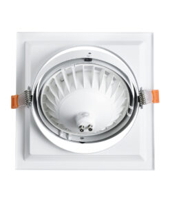 GloboStar® VITA 77852 Χωνευτό Κινούμενο Τετράγωνο Σποτ Οροφής για Λάμπα AR111 - IP20 - Χυτό Αλουμίνιο - Μ18 x Π18 x Υ4.5cm - Λευκό - 5 Χρόνια Εγγύηση 14 77852 6