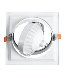 GloboStar® VITA 77852 Χωνευτό Κινούμενο Τετράγωνο Σποτ Οροφής για Λάμπα AR111 - IP20 - Χυτό Αλουμίνιο - Μ18 x Π18 x Υ4.5cm - Λευκό - 5 Χρόνια Εγγύηση 15 77852 7