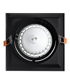 GloboStar® VITA 77853 Χωνευτό Κινούμενο Τετράγωνο Σποτ Οροφής για Λάμπα AR111 - IP20 - Χυτό Αλουμίνιο - Μ18 x Π18 x Υ4.5cm - Μαύρο - 5 Χρόνια Εγγύηση 12 77853 4