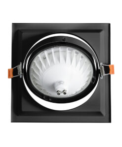 GloboStar® VITA 77853 Χωνευτό Κινούμενο Τετράγωνο Σποτ Οροφής για Λάμπα AR111 - IP20 - Χυτό Αλουμίνιο - Μ18 x Π18 x Υ4.5cm - Μαύρο - 5 Χρόνια Εγγύηση 14 77853 6