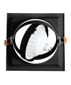 GloboStar® VITA 77853 Χωνευτό Κινούμενο Τετράγωνο Σποτ Οροφής για Λάμπα AR111 - IP20 - Χυτό Αλουμίνιο - Μ18 x Π18 x Υ4.5cm - Μαύρο - 5 Χρόνια Εγγύηση 15 77853 7