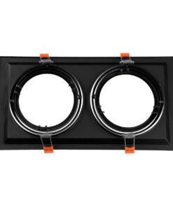 Alternative view of GLOBOSTAR® VITA 77855 Χωνευτή Κινούμενη Βάση για 2 x Σποτ AR111 με Ντουί GU10/GU5.3 IP20 - Μαύρο Ματ - Μ33.5 x Π18 x Υ5.5cm / Q32.5 x 17cm