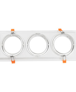 Alternative view of GloboStar® VITA 77856 Χωνευτό Κινούμενο Τριπλο Τετράγωνο Σποτ Οροφής για Λάμπα AR111 - IP20 - Χυτό Αλουμίνιο - M48.7 x Π18.7 x Y5.5cm - Λευκό - 5 Χρόνια Εγγύηση