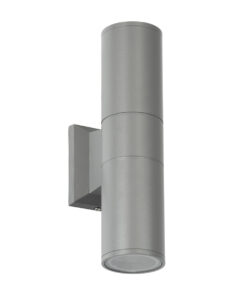 Alternative view of GLOBOSTAR® WALLY 77875 Μοντέρνο Φωτιστικό Τοίχου - Απλίκα με Ντουί 2 x GU10 AC 220-240V Αδιάβροχο IP65 - Γκρι Ματ - Μ6.4 x Π11 x Υ25cm