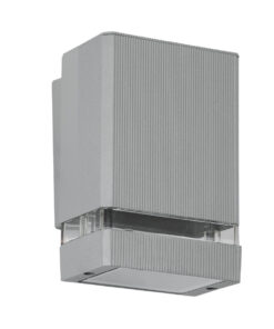 Alternative view of GLOBOSTAR® QUATRO 77894 Μοντέρνο Φωτιστικό Τοίχου - Απλίκα με Ντουί 1 x GU10 AC 220-240V Αδιάβροχο IP65 - Γκρι Ματ - Μ11 x Π10 x Υ16.5cm