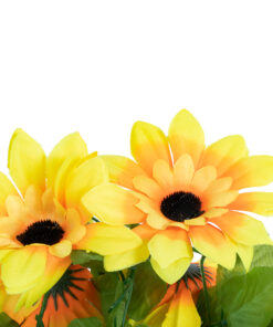 Alternative view of GloboStar® 78115 Τεχνητό Κρεμαστό Φυτό Διακοσμητική Γιρλάντα Λουλουδιών με 10 Κίτρινα Ηλιοτρόπια & Πράσινο Φύλλωμα Μ12 x Π12 x Υ250cm