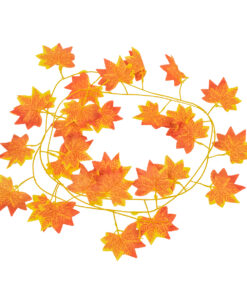 Alternative view of GloboStar® 78117 Τεχνητό Κρεμαστό Φυτό Διακοσμητική Γιρλάντα Λουλουδιών με 30 Πορτοκαλί Φύλλα Σφενδάμης M20 x Π20 x Υ220cm