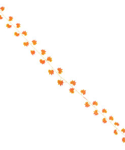 GloboStar® 78117 Τεχνητό Κρεμαστό Φυτό Διακοσμητική Γιρλάντα Λουλουδιών με 30 Πορτοκαλί Φύλλα Σφενδάμης M20 x Π20 x Υ220cm 9 78117 4