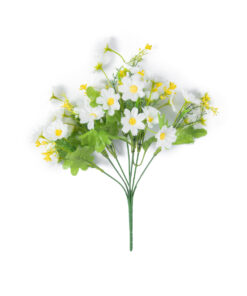 GloboStar® GloboStar® 78200 Τεχνητό Φυτό Μπουκέτο Διακοσμητικών Λουλουδιών με 10 Λευκές και Κίτρινες Μαργαρίτες Μ27 x Π27 x Υ33cm