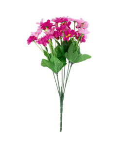 GloboStar® GloboStar® 78206 Τεχνητό Φυτό Μπουκέτο Διακοσμητικών Λουλουδιών με 7 Φούξια Μαργαρίτες M20 x Υ35 x Π20cm