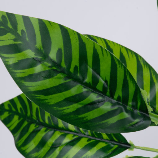 GloboStar® GloboStar® ZEBRA PLANT 78221 Τεχνητό Φυτό Ζέβρα - Μπουκέτο Διακοσμητικών Φυτών - Κλαδιών με Φύλλωμα Πράσινο Υ16cm