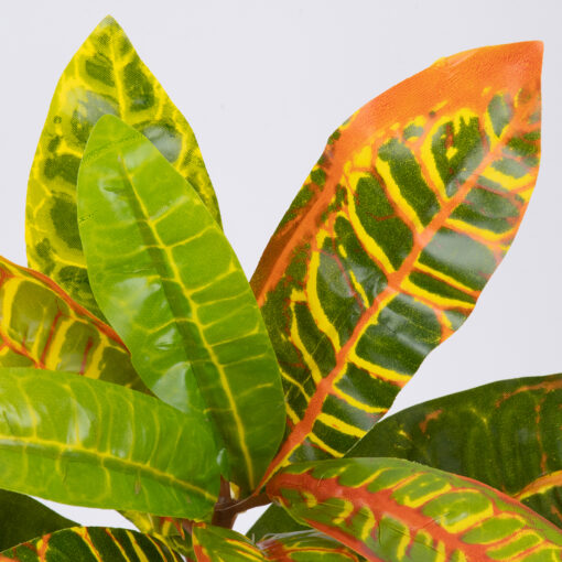 GloboStar® GloboStar® MIXED CROTON 78235 Τεχνητό Φυτό Κρότωνας Μιξ - Μπουκέτο Διακοσμητικών Φυτών - Κλαδιών με Φύλλωμα Πράσινο - Πορτοκαλί - Κίτρινο Υ35cm