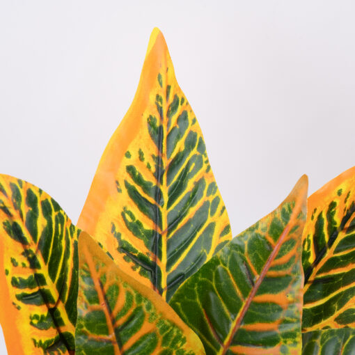 GloboStar® GloboStar® ORANGE CROTON 78260 Τεχνητό Φυτό Κρότωνας Πορτ. - Μπουκέτο Διακοσμητικών Φυτών - Κλαδιών με Φύλλωμα Πράσινο - Πορτοκαλί Υ34cm