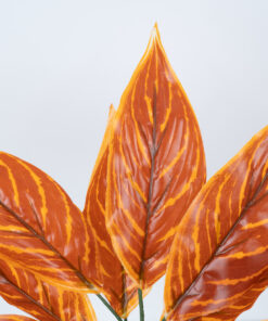 GloboStar® GloboStar® AGLAONEMA ORANGE 78265 Τεχνητό Φυτό Αγλαόνημα Πορτ. - Μπουκέτο Διακοσμητικών Φυτών - Κλαδιών με Φύλλωμα Πορτοκαλί Υ30cm