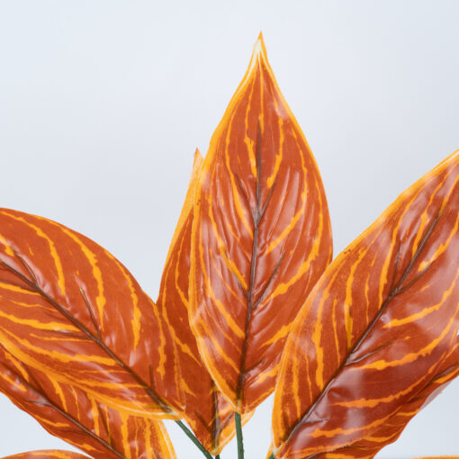 GloboStar® GloboStar® AGLAONEMA ORANGE 78265 Τεχνητό Φυτό Αγλαόνημα Πορτ. - Μπουκέτο Διακοσμητικών Φυτών - Κλαδιών με Φύλλωμα Πορτοκαλί Υ30cm