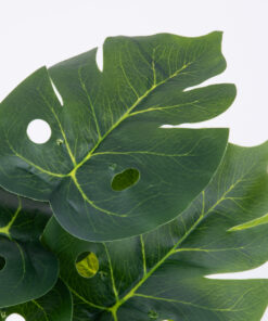 GloboStar® GloboStar® SMALL MONSTERA 78289 Τεχνητό Φυτό Μονστέρα Μικρή - Μπουκέτο Διακοσμητικών Φυτών - Κλαδιών με Φύλλωμα Πράσινο Υ23cm