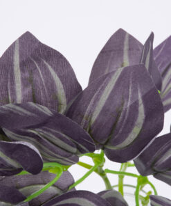 GloboStar® GloboStar® PURPLE JOY 78298 Τεχνητό Φυτό Ζεμπρίνα - Μπουκέτο Διακοσμητικών Φυτών - Κλαδιών με Φύλλωμα Μωβ Υ28cm