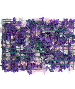 GloboStar® 78329 Artificial - Συνθετικό Τεχνητό Διακοσμητικό Πάνελ Λουλουδιών - Κάθετος Κήπος Ορτανσία - Ροζ - Μωβ Μ60 x Υ40 x Π5cm 7 78329 3