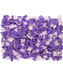 GloboStar® GloboStar® 78329 Artificial - Συνθετικό Τεχνητό Διακοσμητικό Πάνελ Λουλουδιών - Κάθετος Κήπος Ορτανσία - Ροζ - Μωβ Μ60 x Υ40 x Π5cm