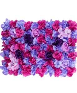 GloboStar® GloboStar® 78332 Artificial - Συνθετικό Τεχνητό Διακοσμητικό Πάνελ Λουλουδιών - Κάθετος Κήπος Τριαντάφυλλο - Ορτανσία - Βιολέτα - Φουξια - Μωβ - Γαλάζιο Μ60 x Υ40 x Π7cm