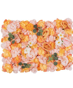 GloboStar® GloboStar® Artificial Garden ROSES STORY ORANGE 78333 Τεχνητό Διακοσμητικό Πάνελ Λουλουδιών - Κάθετος Κήπος σύνθεση Αμβροσία Μ60 x Π40 x Υ6cm