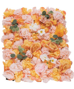 GloboStar® Artificial Garden ROSES STORY ORANGE 78333 Τεχνητό Διακοσμητικό Πάνελ Λουλουδιών - Κάθετος Κήπος σύνθεση Αμβροσία Μ60 x Π40 x Υ6cm 10 78333 4