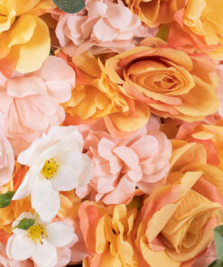 GloboStar® Artificial Garden ROSES STORY ORANGE 78333 Τεχνητό Διακοσμητικό Πάνελ Λουλουδιών - Κάθετος Κήπος σύνθεση Αμβροσία Μ60 x Π40 x Υ6cm 12 78333 6