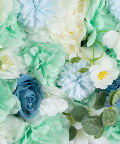 GloboStar® Artificial Garden ROSES STORY BLUE 78334 Τεχνητό Διακοσμητικό Πάνελ Λουλουδιών - Κάθετος Κήπος σύνθεση Αμβροσία Μ60 x Π40 x Υ6cm 12 78334 6