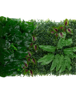 GloboStar® GloboStar® 78428 Artificial - Συνθετικό Τεχνητό Διακοσμητικό Πάνελ Φυλλωσιάς - Κάθετος Κήπος Πυξάρι - Φτέρη - Μονστέρα - Αμάραντος - Πράσινο Μ60 x Υ40 x Π8cm