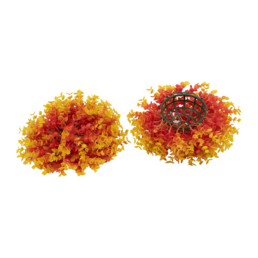 GloboStar® GloboStar® 78513 Artificial - Συνθετικό Τεχνητό Διακοσμητικό Φυτό Θάμνος Πυξάρι Πορτοκαλί - Κίτρινο Φ26cm