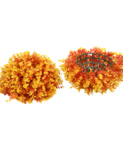 GloboStar® GloboStar® 78515 Artificial - Συνθετικό Τεχνητό Διακοσμητικό Φυτό Θάμνος Πυξάρι Πορτοκαλί - Κίτρινο Φ36cm