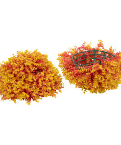 GloboStar® GloboStar® 78516 Artificial - Συνθετικό Τεχνητό Διακοσμητικό Φυτό Θάμνος Πυξάρι Πορτοκαλί - Κίτρινο Φ46cm