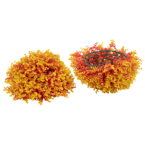 GloboStar® GloboStar® 78516 Artificial - Συνθετικό Τεχνητό Διακοσμητικό Φυτό Θάμνος Πυξάρι Πορτοκαλί - Κίτρινο Φ46cm