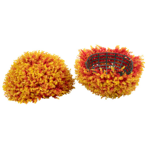 GloboStar® GloboStar® 78517 Artificial - Συνθετικό Τεχνητό Διακοσμητικό Φυτό Θάμνος Πυξάρι Πορτοκαλί - Κίτρινο Φ56cm