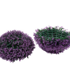 GloboStar® GloboStar® 78522 Artificial - Συνθετικό Τεχνητό Διακοσμητικό Φυτό Θάμνος Πυξάρι Πράσινο - Μωβ Φ46cm