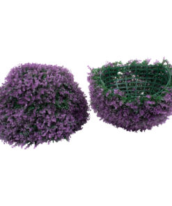 GloboStar® GloboStar® 78523 Artificial - Συνθετικό Τεχνητό Διακοσμητικό Φυτό Θάμνος Πυξάρι Πράσινο - Μωβ Φ56cm