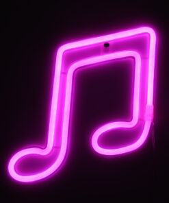 GloboStar® 78571 Φωτιστικό Ταμπέλα Φωτεινή Επιγραφή NEON LED Σήμανσης MUSIC NOTE 5W με Καλώδιο Τροφοδοσίας USB - Μπαταρίας 3xAAA (Δεν Περιλαμβάνονται) - Ροζ 10 78571 4