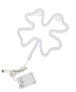 GloboStar® 78572 Φωτιστικό Ταμπέλα Φωτεινή Επιγραφή NEON LED Σήμανσης FOUR LEAF CLOVER 5W με Καλώδιο Τροφοδοσίας USB - Μπαταρίας 3xAAA (Δεν Περιλαμβάνονται) - Πράσινο 9 78572 3