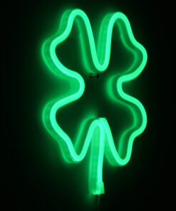 GloboStar® 78572 Φωτιστικό Ταμπέλα Φωτεινή Επιγραφή NEON LED Σήμανσης FOUR LEAF CLOVER 5W με Καλώδιο Τροφοδοσίας USB - Μπαταρίας 3xAAA (Δεν Περιλαμβάνονται) - Πράσινο 11 78572 5